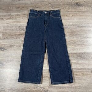 Judy‎ Blue Women's Jeans Wide Leg Denim Casual Cropped Dark Wash 9_29 Blue